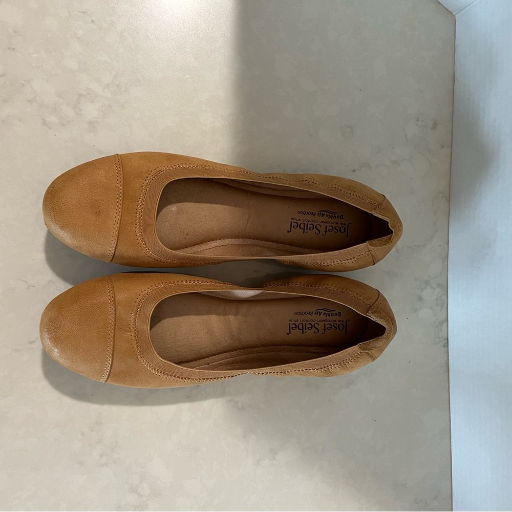 Women’s Tan Camel Ballet Flats 8.5 Josef Siebel Pippa